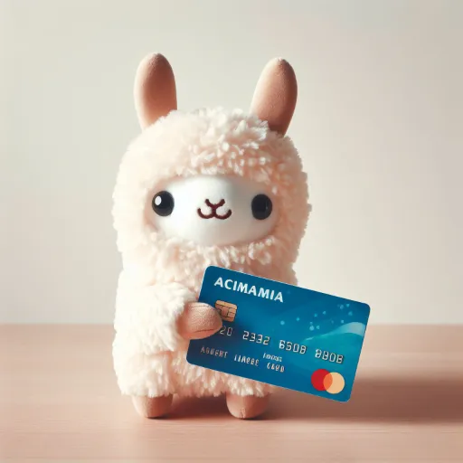A cute llama using a credit card