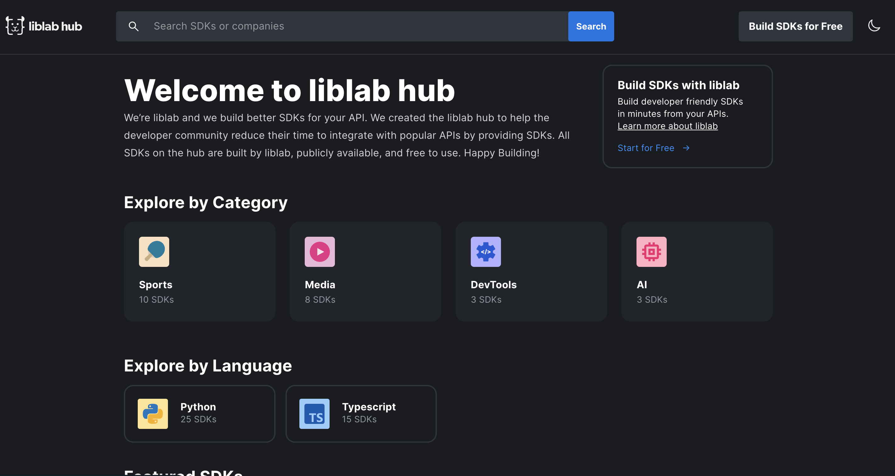 liblab hub homepage