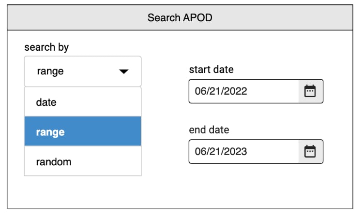 Searching APOD by a date range